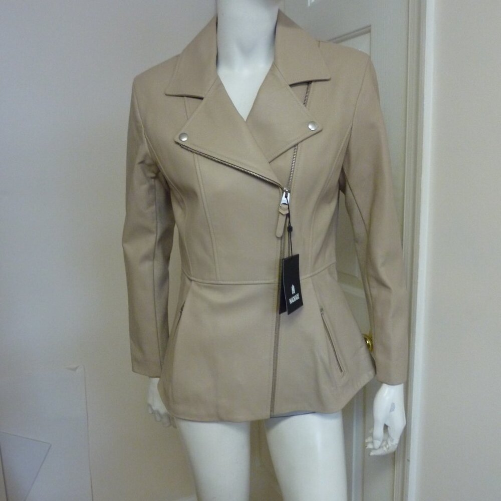 MACKAGE Day Leather Jacket in Beige
